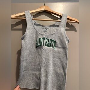 SOLD Brandy Melville John Galt Saint Barth Gray Ribbed Tank Top